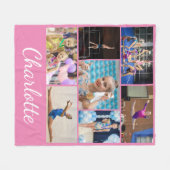 体操7フォトコラージュピンクフリースブランケット フリースブランケット (正面(横))