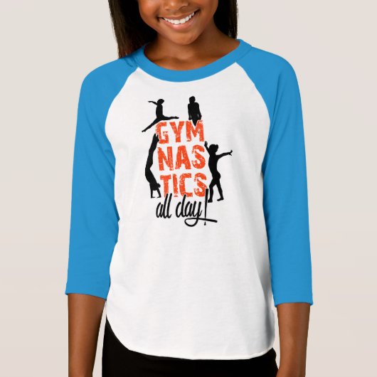 体操！オレンジ色で Tシャツ (正面)