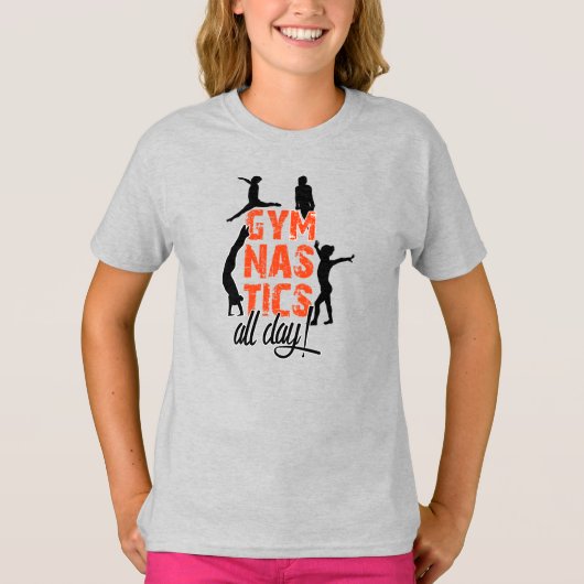 体操！オレンジ色で Tシャツ (正面)