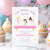 体操・タンブリングピンクの誕生日パーティーへの招待状 招待状
