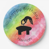 体操「ハッピーバースデー」パーティー紙プレート ペーパープレート (正面)