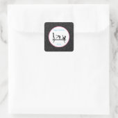 体操「ハッピーバースデー」ブラック・スパークルステッカー スクエアシール (バッグ)