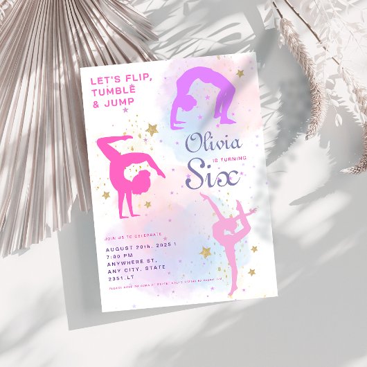 体操 フリップ タンブル ジャンプ 誕生日パーティー 招待状