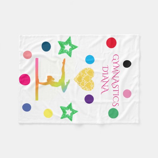 「体操」フリースブランケットと名前をカスタムする。 フリースブランケット (正面(横))