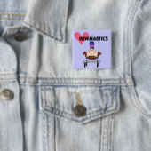 体操-ブルネットの女の子の逆立ち 缶バッジ (インサイチュ)