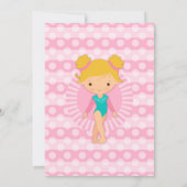体操 – ブロンド体操ピンクの誕生日パーティー 招待状 (裏面)