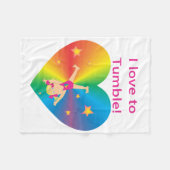 体操-ベラに転がりたがる愛 フリースブランケット (正面(横))