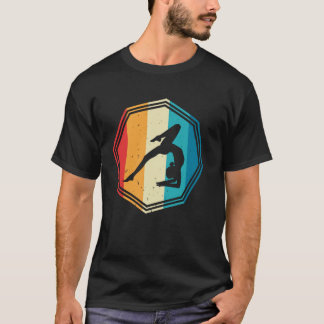 体操 レトロ サンセット シルエット 体操選手 Tシャツ