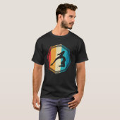 体操 レトロ サンセット シルエット 体操選手 Tシャツ (正面フル)