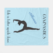 体操:人生は逆さまに良いライトブルー フリースブランケット (正面(横))