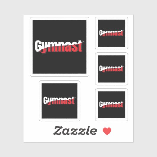 体操 – 体操選手抽象芸術ワードアートウィッシュ シール (シート)