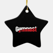 体操 – 体操選手抽象芸術ワードアートウィッシュ セラミックオーナメント (裏面)