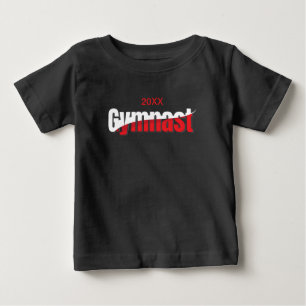 体操 – 体操選手抽象芸術ワードアートウィッシュ ベビーTシャツ