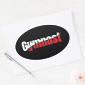 体操 – 体操選手抽象芸術ワードアートウィッシュ 楕円形シール (封筒)