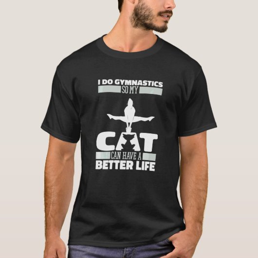 体操 猫 アーティスティック+体操選手 Tシャツ (正面)