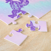 体操/紫のポニー/渦巻パーソナライズされたき ジグソーパズル (側面)
