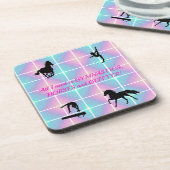 体操、馬&グリッター懸命プラスチックのコースター コースター (左側)