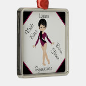 体操、黒髪、茶色の目、ブルゴーニュのレオ メタルオーナメント (右)