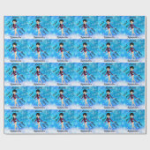 体操、黒髪、茶色の目、ブルゴーニュのレオ ラッピングペーパー (フラット)