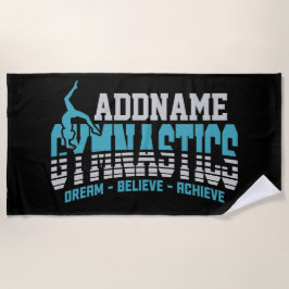 体操ADD NAME体操チームバックベンドキックオーバー ビーチタオル
