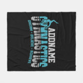 体操ADD NAME体操チームバックベンドキックオーバー フリースブランケット (正面(横))