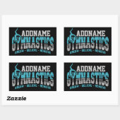 体操ADD NAME体操チームバックベンドキックオーバー 長方形シール (シート)