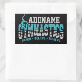 体操ADD NAME体操チームバックベンドキックオーバー 長方形シール (バッグ)