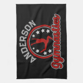 体操ADD NAME Gymnast Vaultフロアアスリート キッチンタオル (縦)