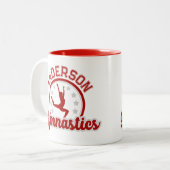 体操ADD NAME Gymnast Vaultフロアアスリート ツートーンマグカップ (正面左)