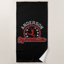 体操ADD NAME Gymnast Vaultフロアアスリート ビーチタオル