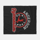 体操ADD NAME Gymnast Vaultフロアアスリート フリースブランケット (正面(横))