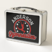 体操ADD NAME Gymnast Vaultフロアアスリート メタルランチボックス (正面)