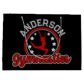 体操ADD NAME Gymnast Vaultフロアアスリート ラージペーパーバッグ (裏面)