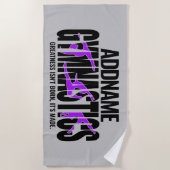 体操NAMEアクロバティックチームハンドスプリングギムナスト ビーチタオル (正面)