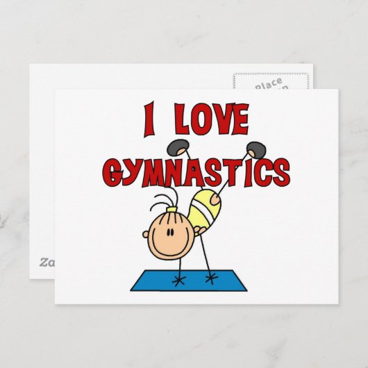 体操Tシャツとギフトが大好き ポストカード (正面/裏面)
