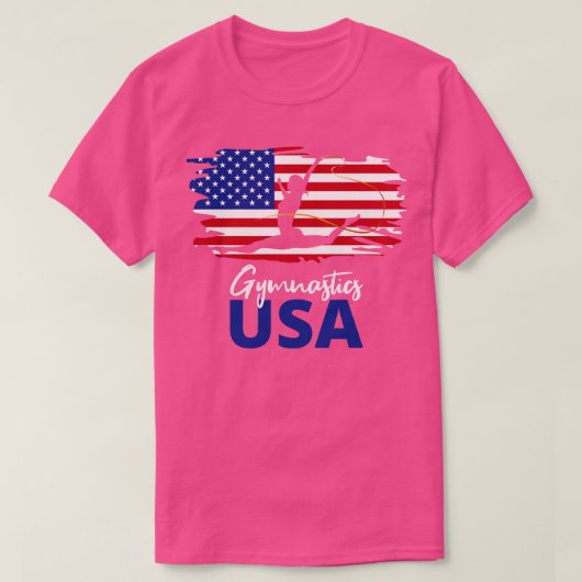体操USAアメリカ国旗USチームI Tシャツ (デザイン正面)