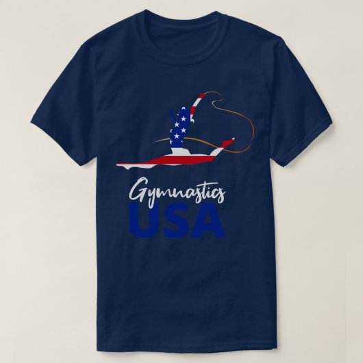 体操USAアメリカ国旗USチームII Tシャツ (デザイン正面)
