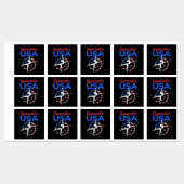 体操USA旗体操選手スポーツ愛好家 ラベル (シート)