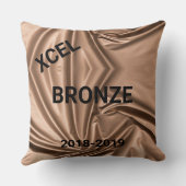 体操Xcelブロンズの女の子のパーソナライズ年/名前 クッション (裏面)