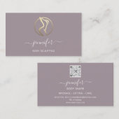 体整形彫刻マッサージ金ゴールドロゴQR赤面 名刺 (正面/裏面)