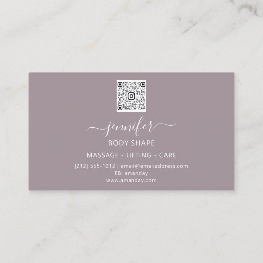 体整形彫刻マッサージ金ゴールドロゴQR赤面 名刺 (裏面)
