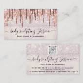 体気にサロンQRCodeロゴグリッター効果 名刺 (正面/裏面)