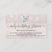 体気にサロンQRCodeロゴグリッター効果 名刺 (裏面)