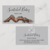 体気にスカルプトQRCODEグレーバラブラウン 名刺 (正面/裏面)