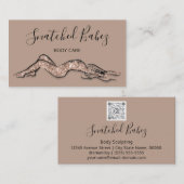 体気にスカルプトQRCODEバラグリッターブラウン 名刺 (正面/裏面)