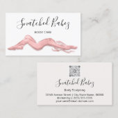 体気にスカルプトQRCODEバラホワイト 名刺 (正面/裏面)