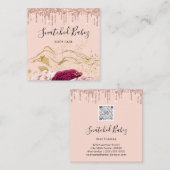 体気にスカルプトQRCODEバラ金ゴールドドライバ スクエア名刺 (正面/裏面)