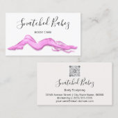 体気にスカルプトQRCODEピンクホワイト 名刺 (正面/裏面)