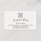 体気にスカルプトQRCODEピンクホワイト 名刺 (裏面)