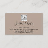 体気にスカルプトQRCODEブラウンバラエレガント 名刺 (裏面)